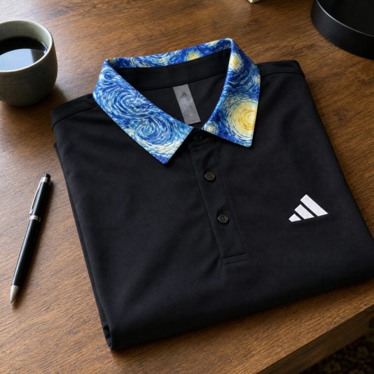 [ CUSTOM ] Polo Shirt Starry Sky Black/Blue